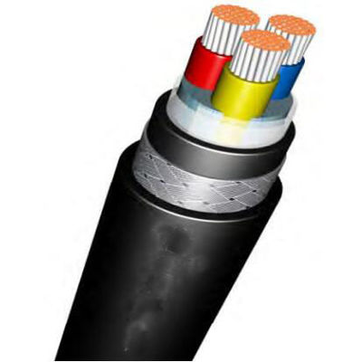 ซื้อ 35 มม อลูมิเนียม / ทองแดง Core สายเหล็ก PVC / XLPE ถนนใต้ดิน กระบี่สายไฟฟ้า สีดํา 95 มม online manufacture